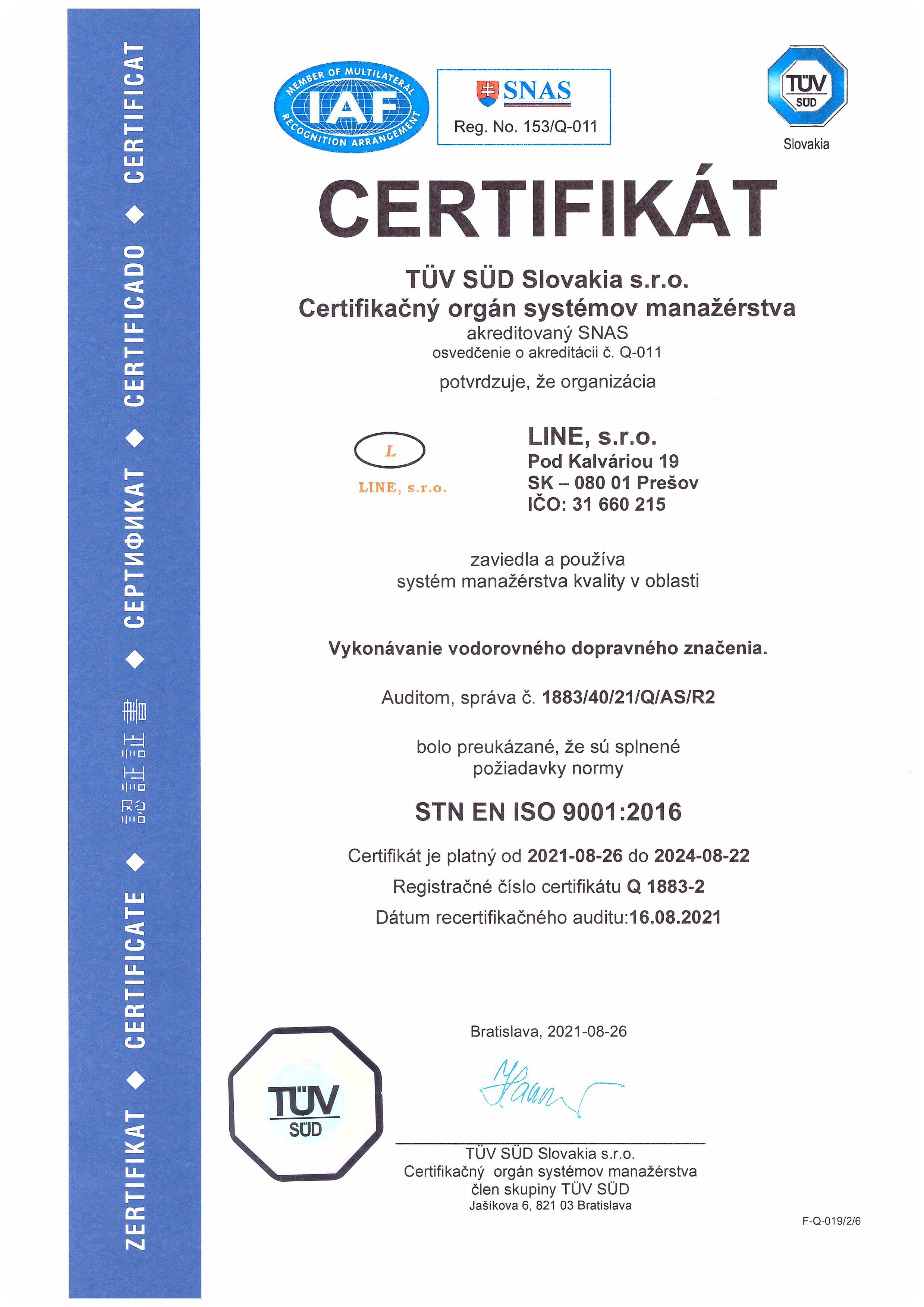 Certifikát